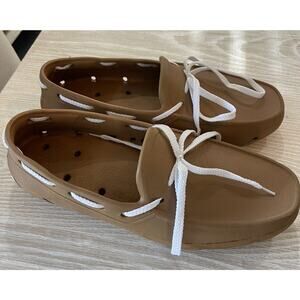 Tucket Giller Deck Boat Driving Shoes‎ Mens Size 9 Cognac & Vanilla New laces